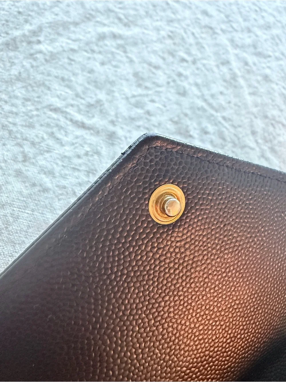 Saint Laurent Black Quilted Envelope Wallet with Gold YSL Logo - Picture 8 of 8